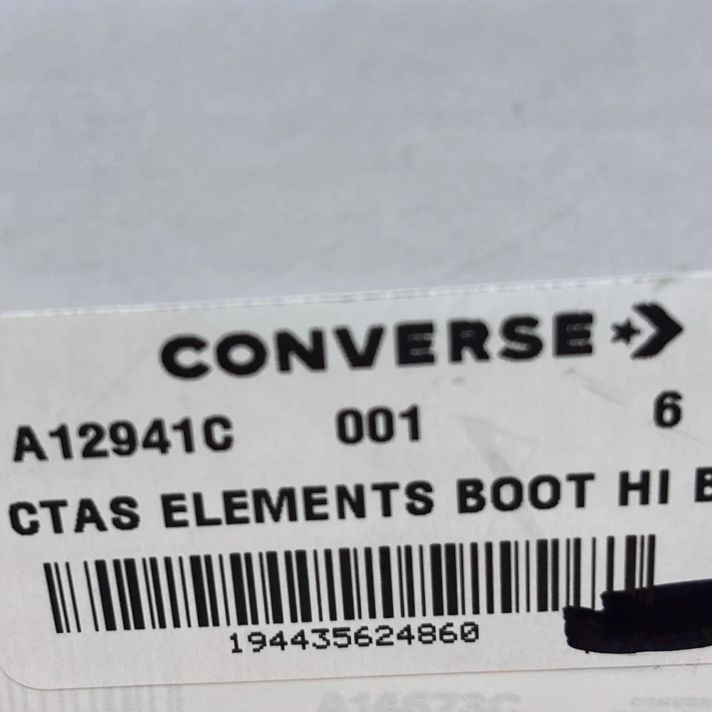 Converse CTAS Elements Boot Hi Black High Top Womans Sz 7.5 A12941C